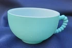 Hazel Atlas Vintage Crinoline Ripple Turquoise One Handle Tea Cup