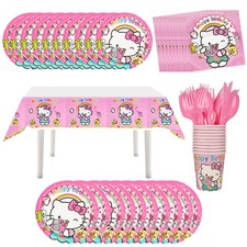 81 pcs, Hello Kitty birthday party supplies, Kitty Cat decorations 10 guests.