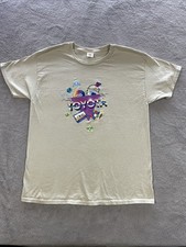 Toyota T-Shirt mens Large Beige Rubiks Cube Cassette Space Invaders 1980s