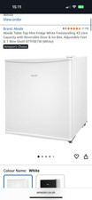 Abode Table Top Mini Fridge White Freestanding 43 Litre Capacity with Reversible