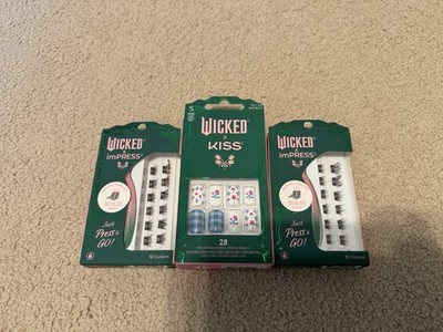 Wicked x Impress x Kiss Design Nails Press-On & Glue On Nails / Lashes - 3 Packs