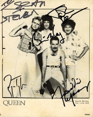 Queen Live Aid signed David Bailey Phototgraph 1985