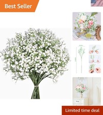 Elegant 21'' White Baby's Breath Artificial Flowers   12 Pcs for Events  Home