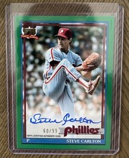 2026 Topps Series 1 - Steve Carlton 1991 Green Auto /99 - On Card - Phillies