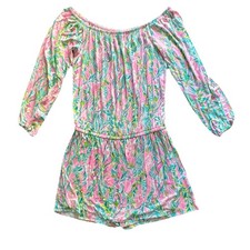 Mameluco corto Lilly Pulitzer para mujer Lana talla mediana unicornio del mar playa