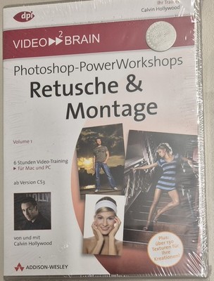 VIDEO2BRAIN ''PHOTOSHOP - POWER WORKSHOP RETUSCHE UND MONTAGE'' NAGELNEU! DVD-ROM