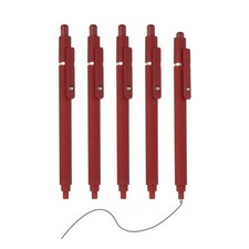 5Pcs 0.5mm Retractable Pens, Black Gel Ink,Red