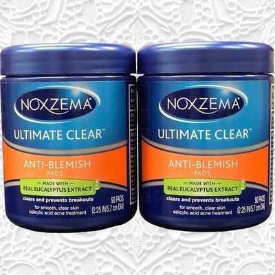 Noxzema Ultimate Clear Anti-Blemish Pads 90 Count Salicylic Acid Eucalyptus