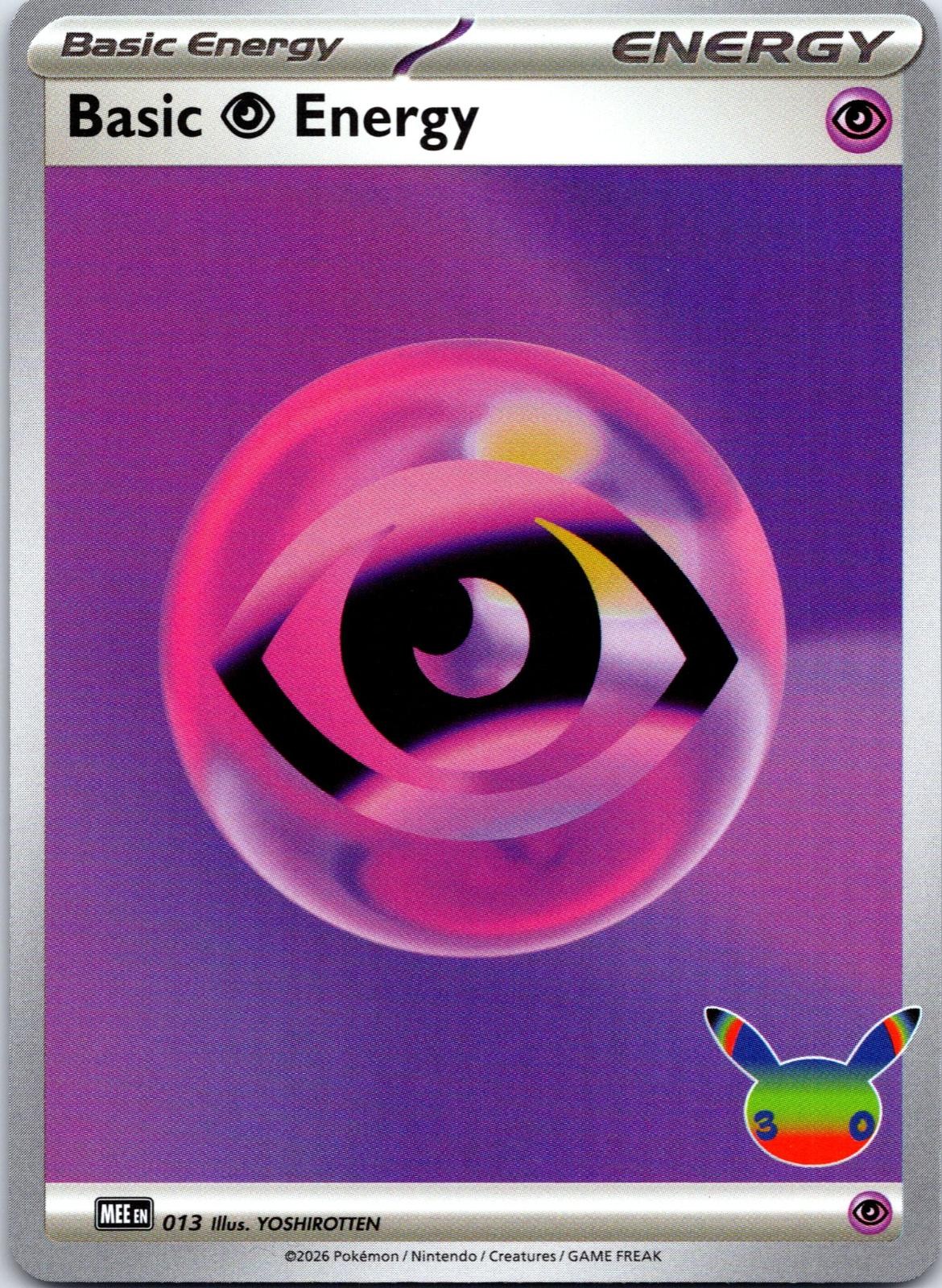 Basic Psychic Energy (30th Celebration) 013 Holo MEE: Mega Evolution Energy NM