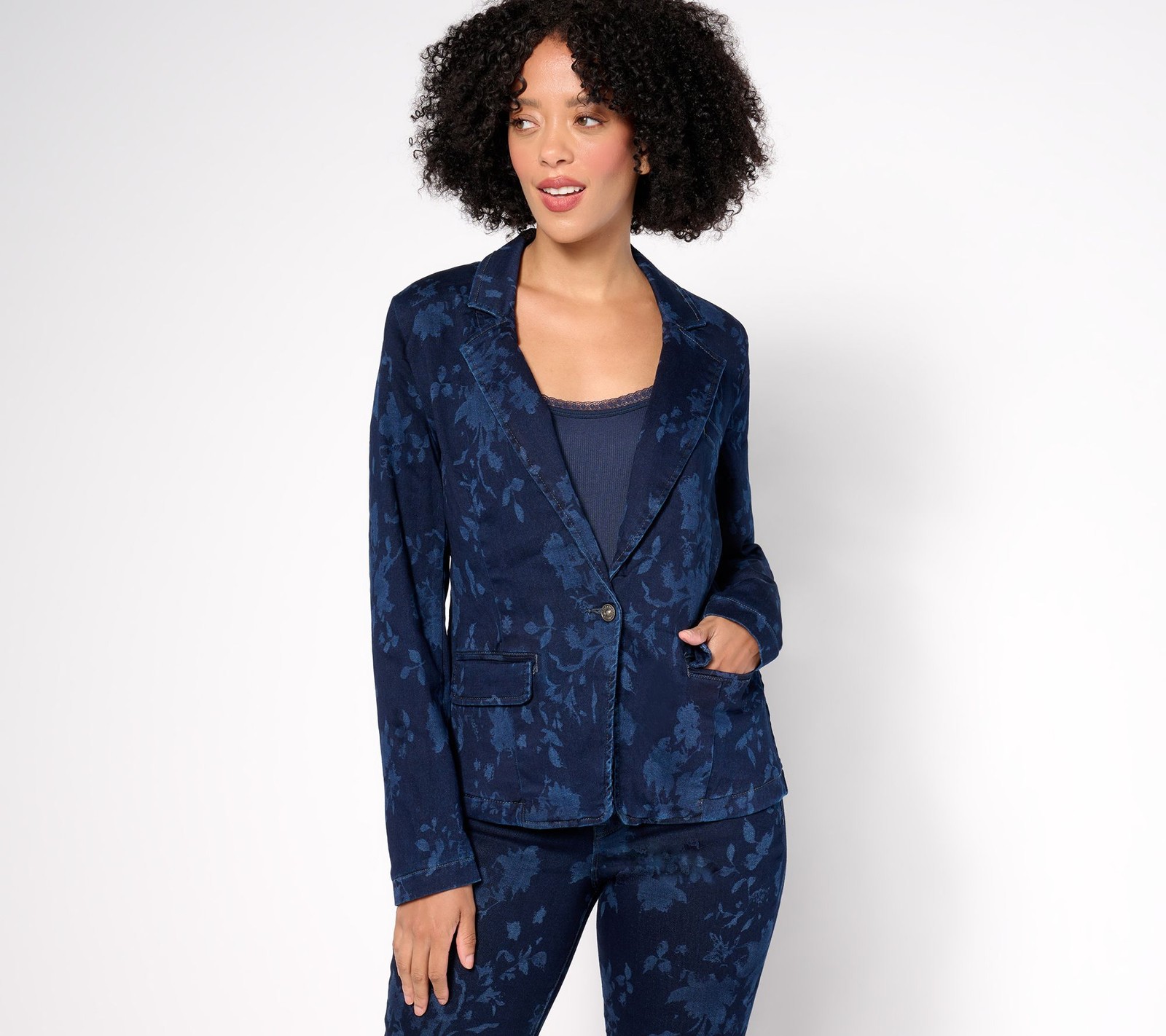 nicole by Nicole Miller Women's Jacket Sz XL Dream Denim Blazer Black A667920