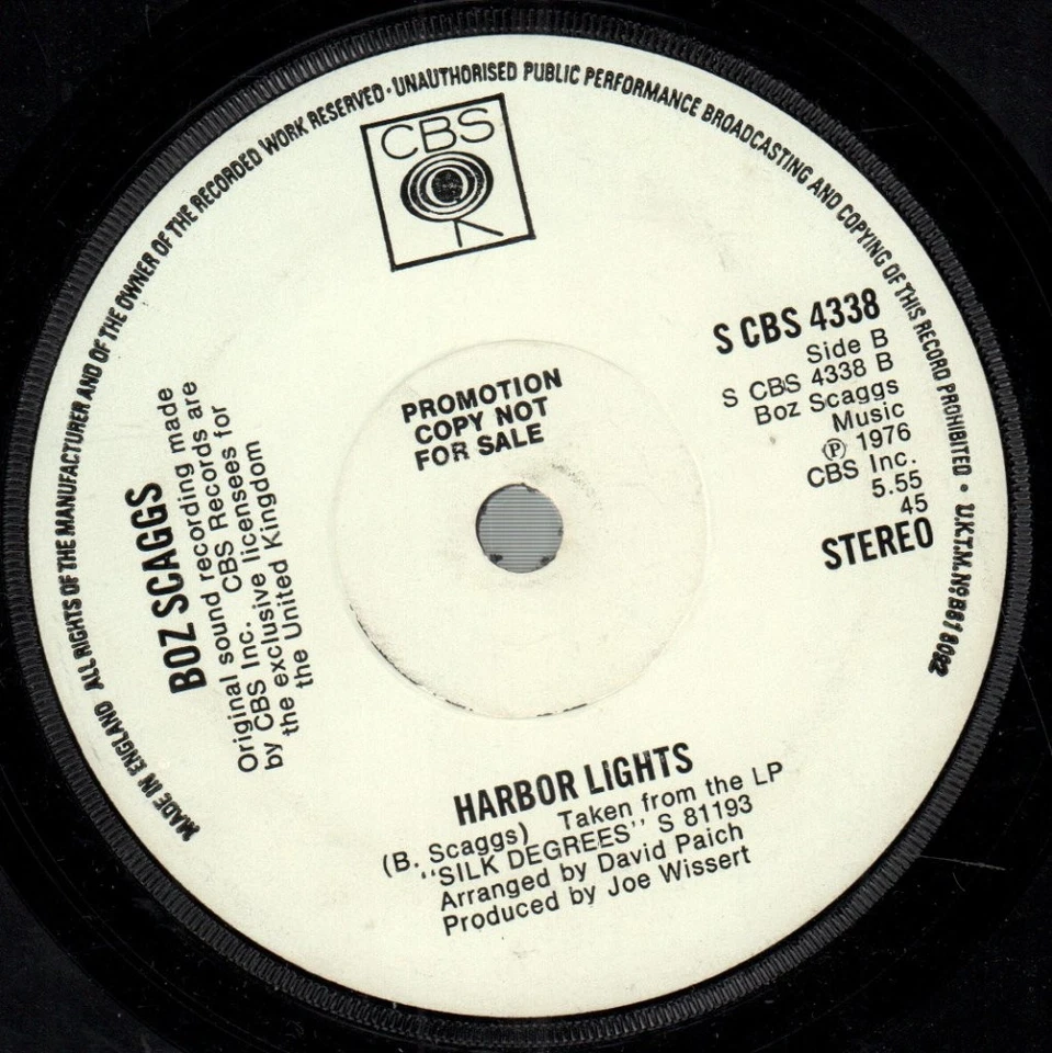 Boz Scaggs It's Over 7" vinyl UK Cbs 1976 promo SCBS4338 - Image 2 of 2