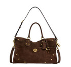 COACH Rhyder Satchel 38 CFN68 Suede Leather 3way Shoulder Bag Dark Chocolate