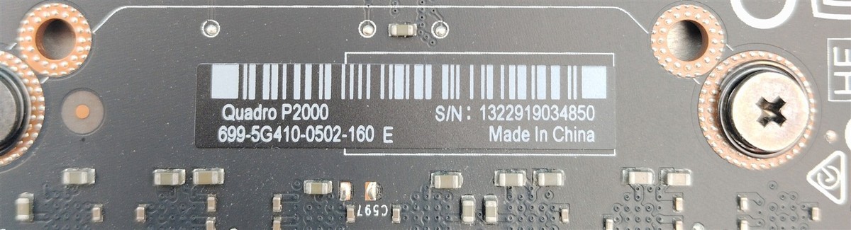 919988-002 942637-001 HPE NVIDIA QUADRO P2000 5GB GDRR5 VIDEO