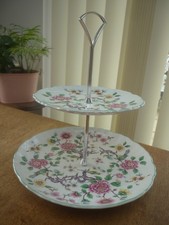 Vintage JAMES KENT Old Foley 2 TIER CAKE STAND 1950s