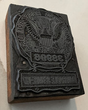 Original Letterpress" HONORABLE SERVICE 1917" -AWARD/ EAGLE-Reverse Topped