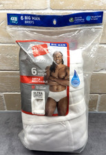 Hanes - Big Man Tagless Briefs (6 Pack) White - 4XB #15763 - Sealed