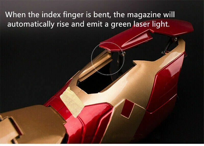 1/1 Vengadores Iron Man MK42 Armadura Mano Brazo LED Guantes Voz Halloween Juegos con disfraces Juguete Foto 4 de 4