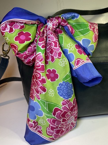 Vintage Lilly Pulitzer Floral Silk Scarf 2005 Ford Breast Cancer Awareness