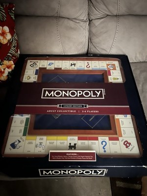 Hasbro Luxury Edition Monopoly Board Game Wood Game Board New