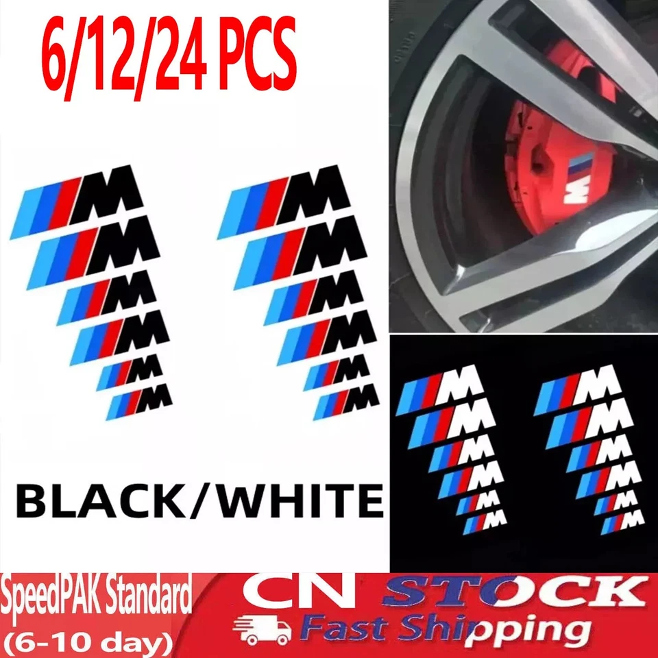 12pcs BMW Heat Resistance Brake Caliper Stickers fit's for BMW M Power silver-- Foto 2 de 4
