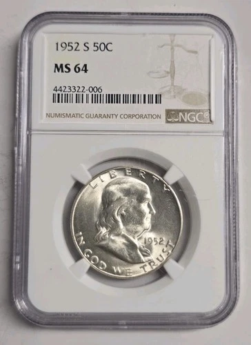 1952-S Franklin Half Dollar NGC MS64