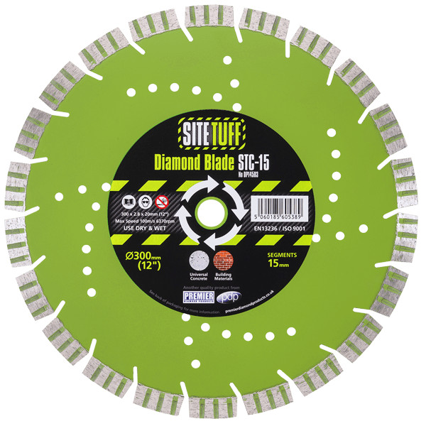 Premier 230mm Diamond Blade For Concrete & Building Materials STC-15 SiteTuff