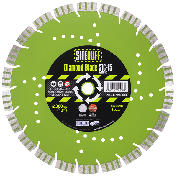 Premier 230mm Diamond Blade For Concrete & Building Materials STC-15 SiteTuff