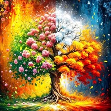 Tree of Life Diamond Art Kits for Adults,DIY Round Full Drill 5D Diamond Paintin