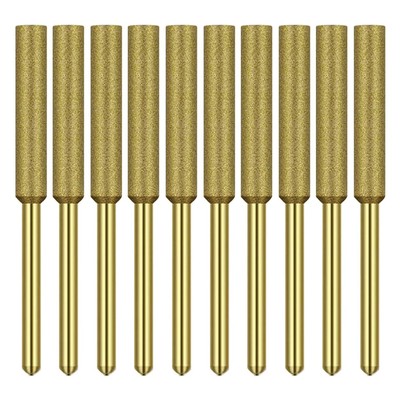 10 Stück Elektro Kettensäge Schärfgerät Stein Grat Schleifsteinfeile, Titan 2013