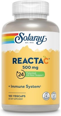 SOLARAY ReactaC Vitamin C 500mg-Patented 24-Hour Immune Support Supplement-Vitam