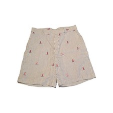 J McLaughlin Men's Shorts 34x10 Blue Lighthouse Embroidered