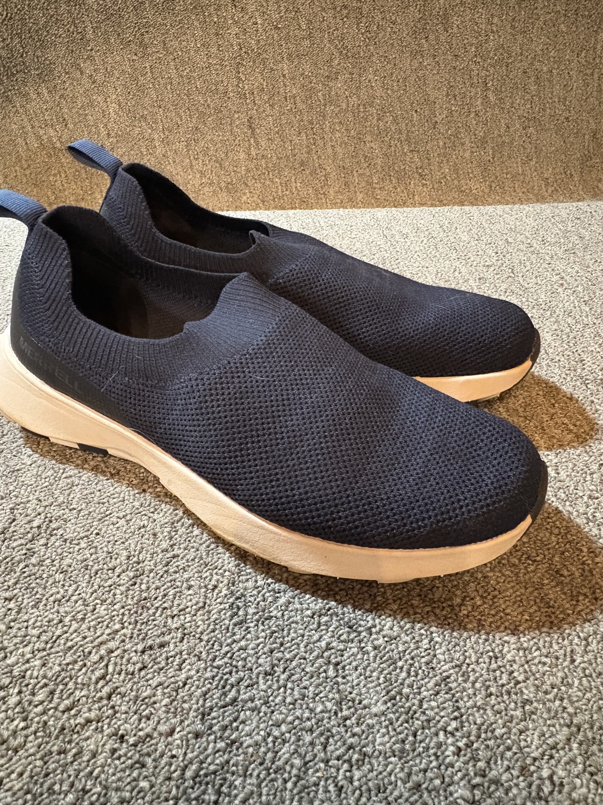 Scarpe Merrell Uomo Taglia 9 5 Blu Slip On FloatEco Maglia Comode Passeggio J003221