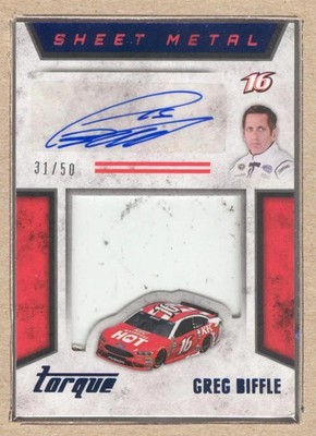 Greg Biffle 2016 Panini Torque RACE USED Sheetmetal AUTO Signed Autographed KFC