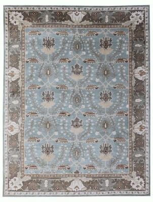 Brandan Porcelain Handmade Tufted Traditional Wool Area  Rugs & Carpet 5x8'