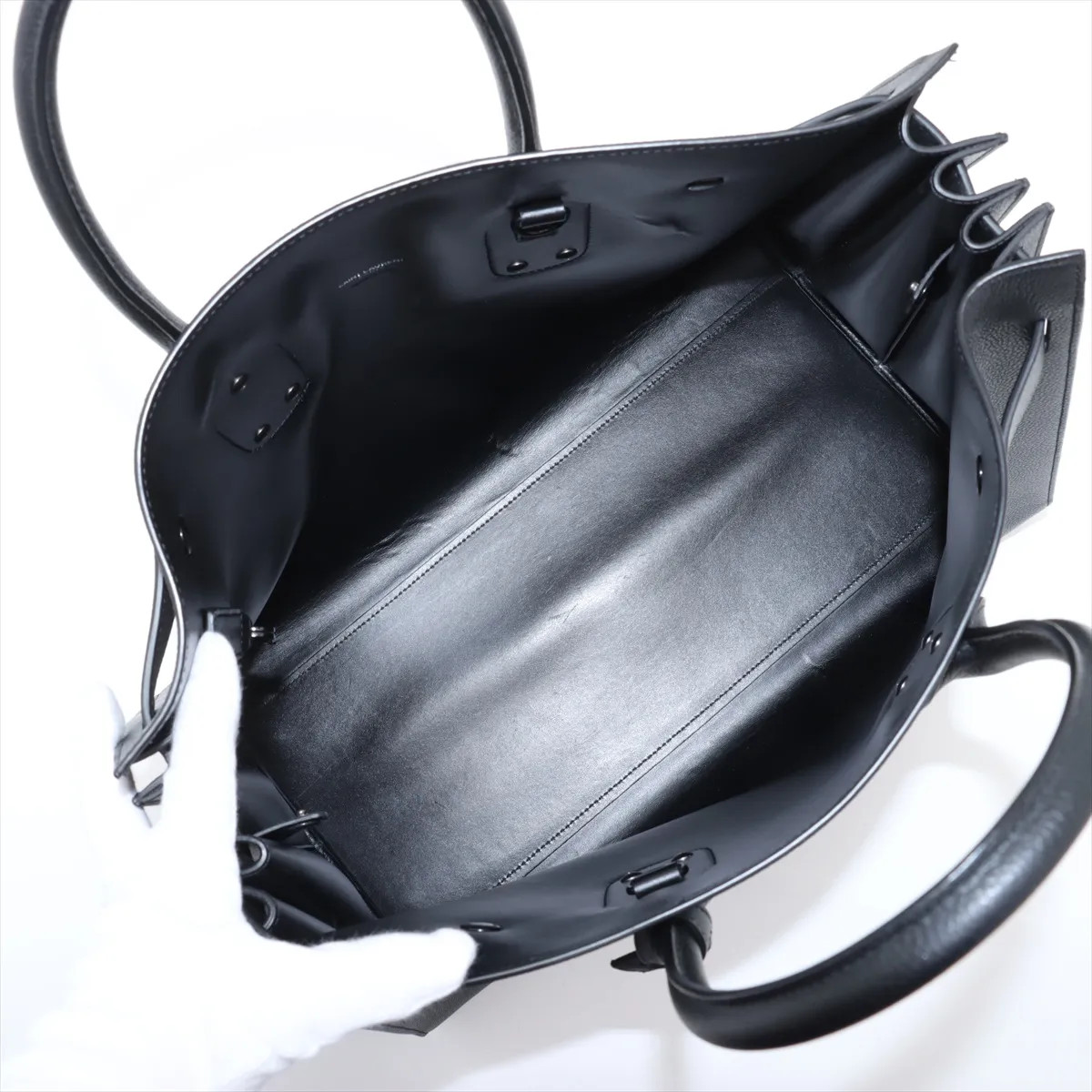 Saint Laurent Paris Sac de Jour Leather Hand bag Black 441571 thumbnail 7