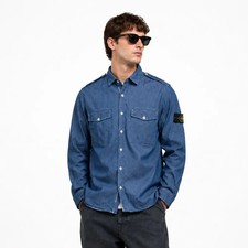Stone Island Luxury Button Up Shirt Patch Size XL