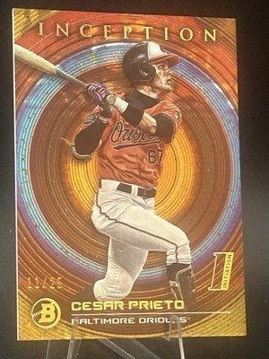 2022 Bowman Inception Cesar Prieto #31 Orange Foil /25 🍊s/n 11/25 Near Mint