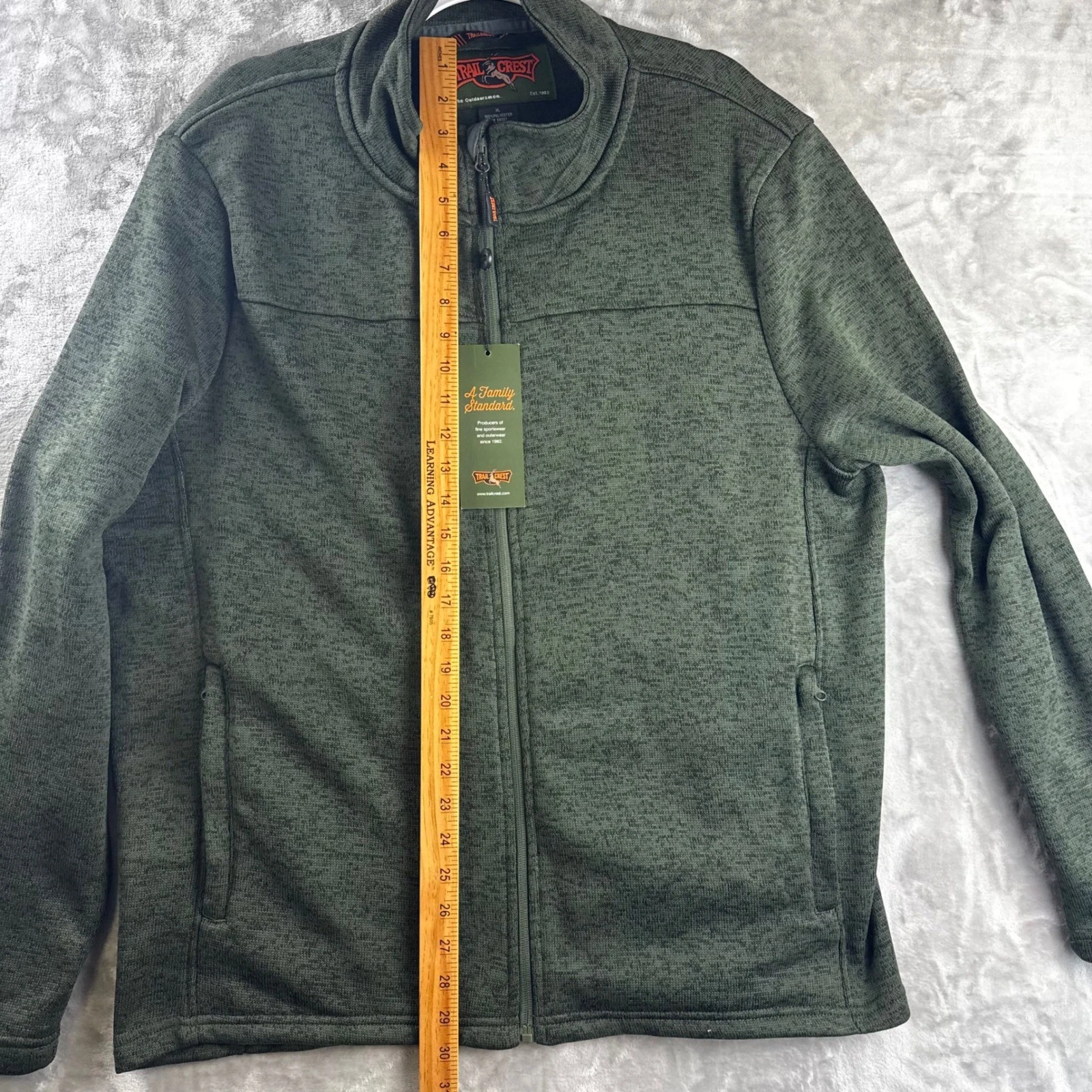 Trailcrest Fleece Jacket Mens XL Green Full Zip Mock Neck Sweater (1852) image 10