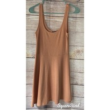 Peachy brown flirty ribbed flare sleeveless skater dress Size small Forever 21