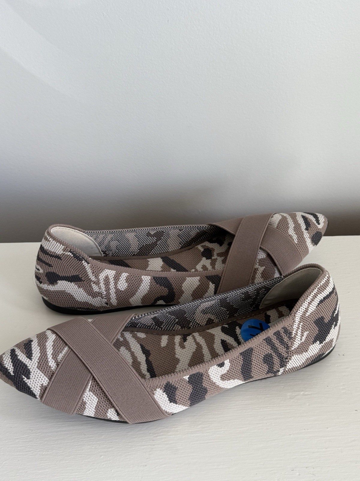 Steven By Steve Madden Beige Camouflage Fabric Slip On Flats Shoes Women’s 7.5 M