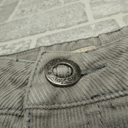 Volcom Corduroy Kinkade Pants Size 30x31 Gray Orange Straight Leg Cotton - Picture 7 of 8