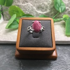 Polished Synthetic Gemstone Silver-Tone Ring Free Ship New Size 9 6955