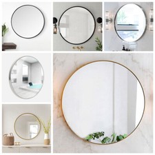 40-80cm Round Wall Mounted Bathroom Mirror Makeup Dressing Mirror Metal Frame