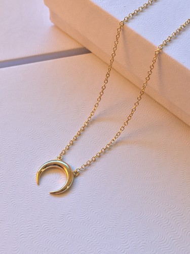 18k Gold Filled Crescent Horn Necklace 