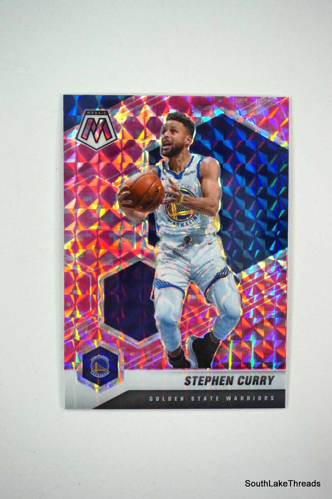 2020-21 Mosaic Basketball Stephen Curry National Pride Pink Camo Prizm #249
