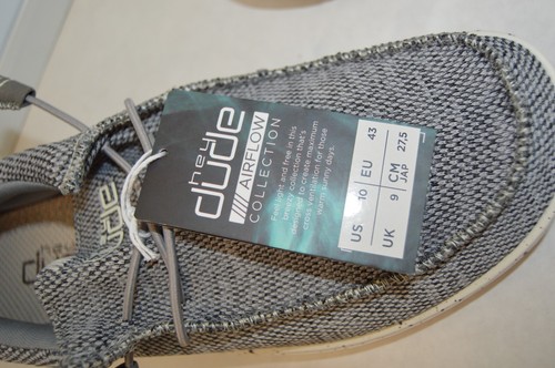 Hey Dude Wally Loafers Comfort Shoes Stretch Free Light Grey Mens Size 10 - Picture 7 of 8