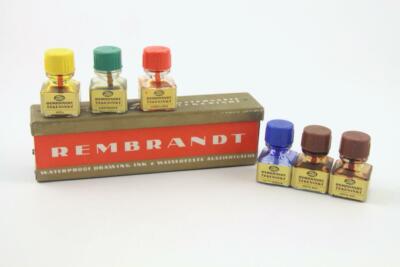 Vintage Talens & Zoon Holland Rembrandt Waterproof Drawing Ink -Presentation Box