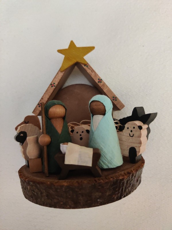 Bill & Nancy Franklin Nativity Workshop Wooden Christmas Nativity 5" Tall