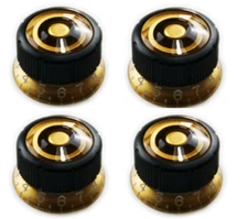 1 Set (4 PCS)  Ibanez Volume Tone Black Sure Grip III Speed Knob From Japan