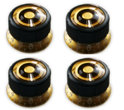 #ad #ad 1 Set 4 PCS Ibanez Volume Tone Black Sure Grip III Speed Knob From Japan $26.90